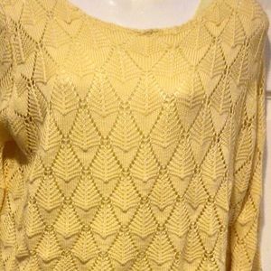 💕💕HP💕💕⬇️PD⬇️NWOT Yellow 2 piece pullover style knit top. Chiffon like cami